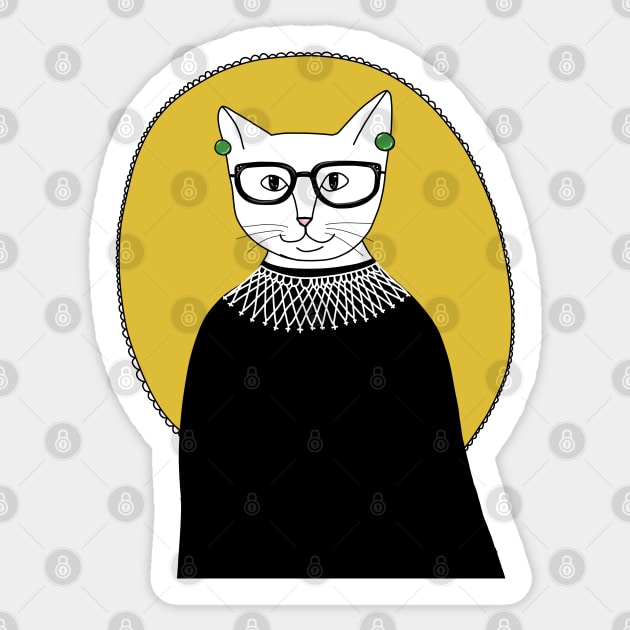 RBG As a Cat Sticker by KilkennyCat Art